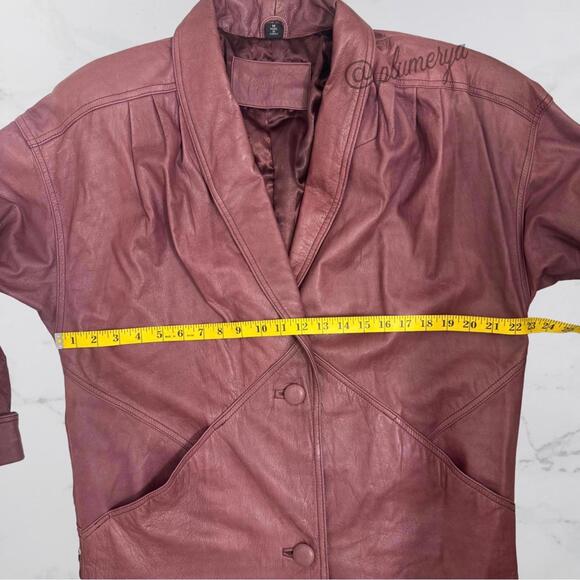 Vintage Jacqueline Ferrar Genuine Leather Trenchcoat Size M - Picture 3 of 9